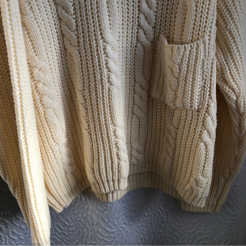 Vintage Essentials Chunky Neutral Tone Turtleneck Knit Sweater Women's Large - Picture 6 of 12